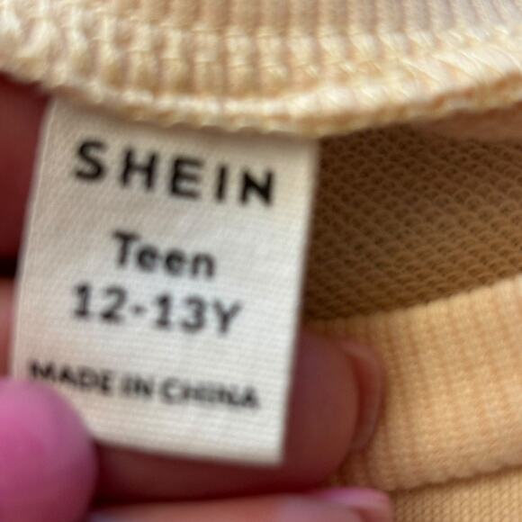 Shein Girls "Never Too Late" Cropped Sweatshirt - Size 12/13Y - Picture 3 of 4